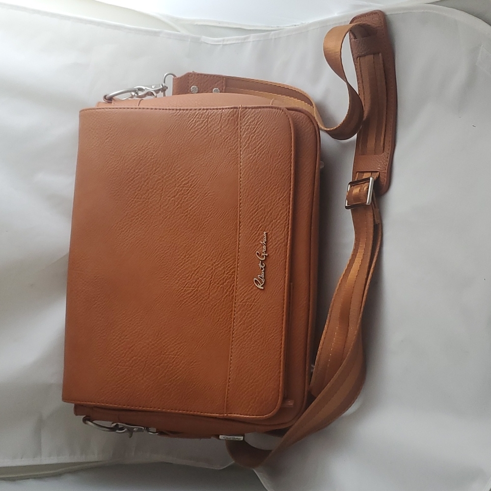 Robert Graham PANCHO Cognac Compact Messenger Bag Briefcase